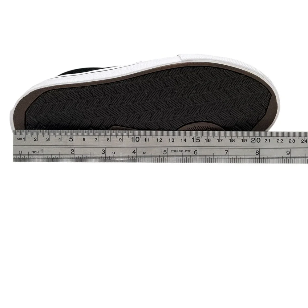 Converse Youth Boys Slip-on Skate Sneaker Size 1 Black-White Canvas Casual Shoes